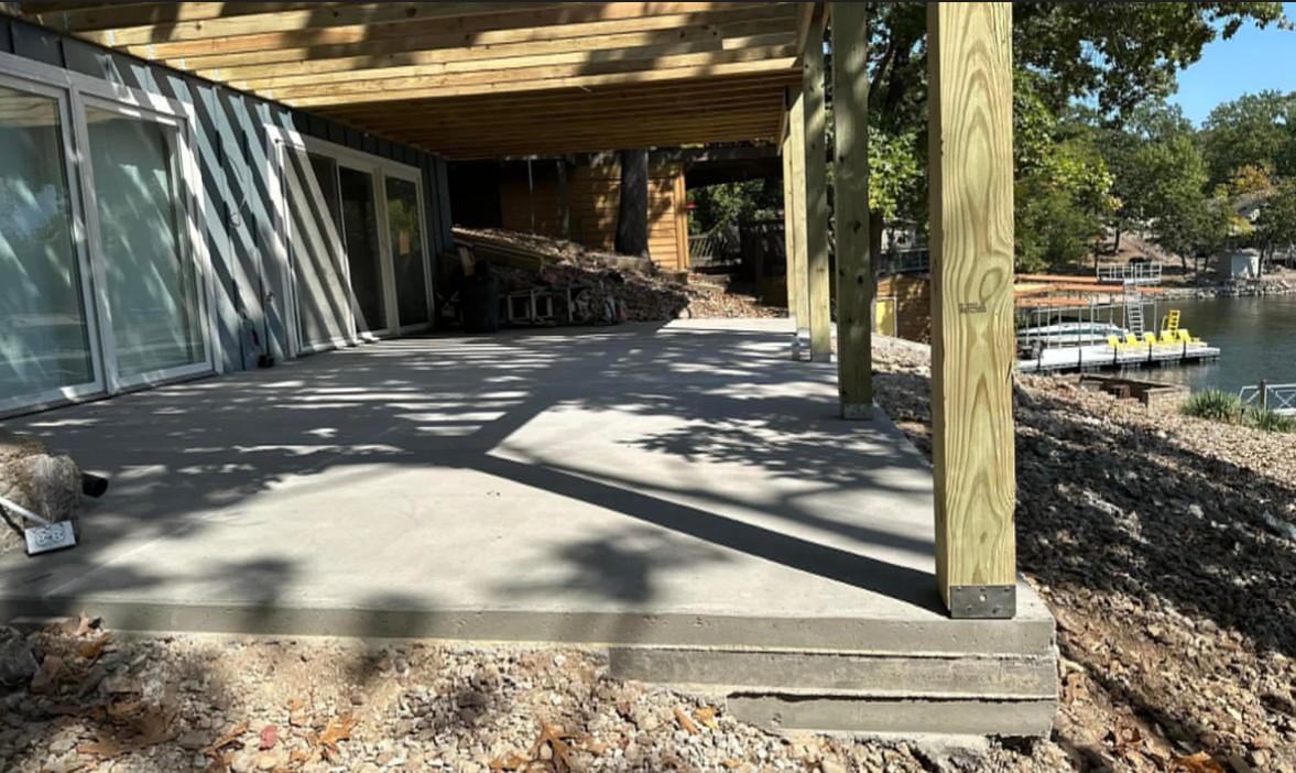Garage floor concrete pour